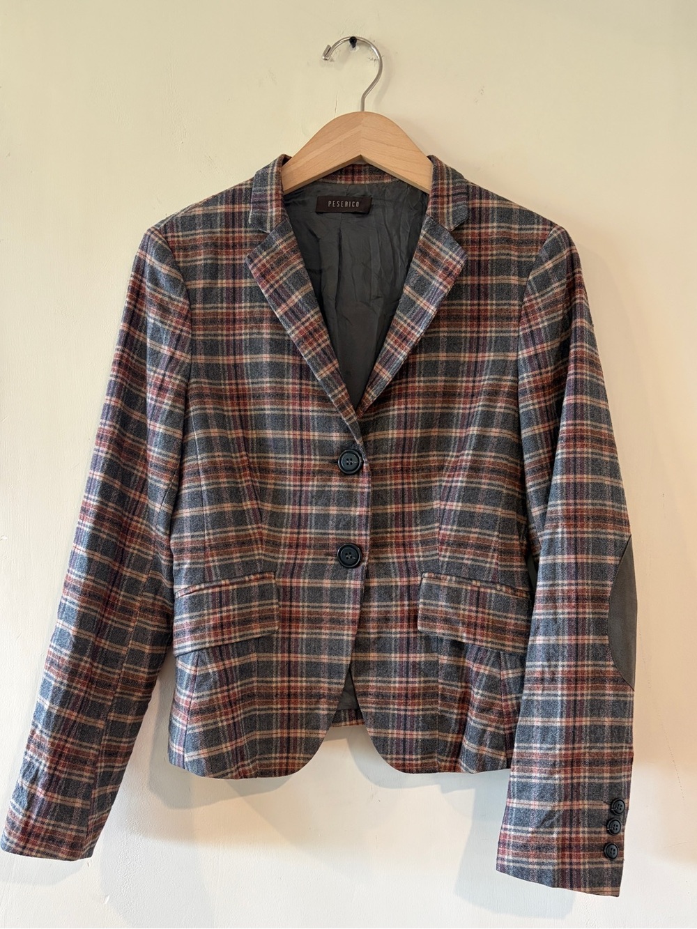 Peserico Plaid Wool Women’s Blazer Jacket